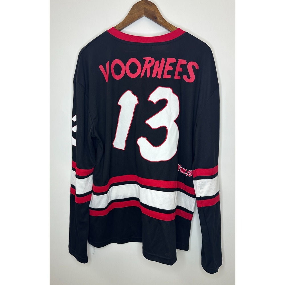 Friday the 13th Jason Voorhees Hockey Jersey Black Red Large 13 Horror Movie - Picture 8 of 10